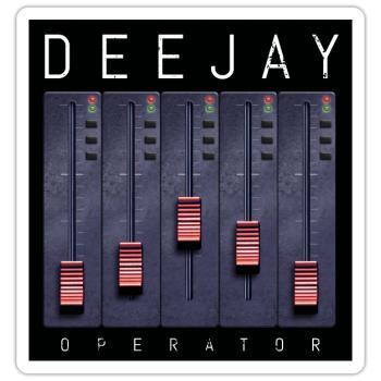 Conception du Fader de l’opérateur Deejay - Sticker taille S (10 x 10 cm) - blanc mat - Devant