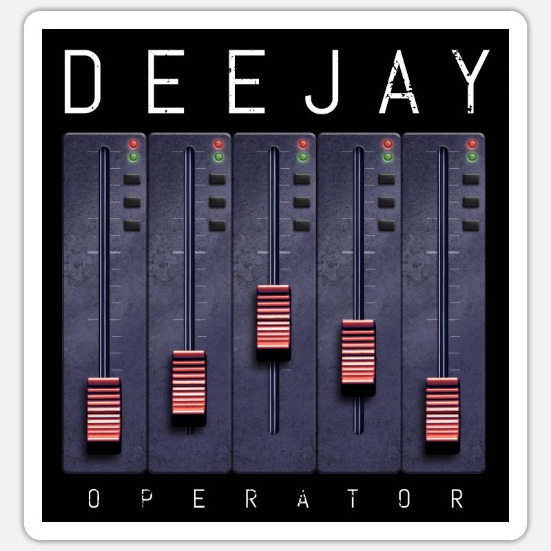 Conception du Fader de l’opérateur Deejay - Sticker taille S (10 x 10 cm) - blanc mat