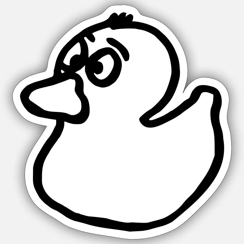 Comic Ente - Sticker Größe S (10 x 10 cm) - Mattweiß