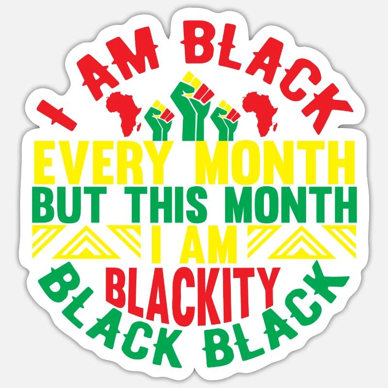 Célébrations mensuelles de Black Excellence - Sticker taille S (10 x 10 cm) - blanc mat