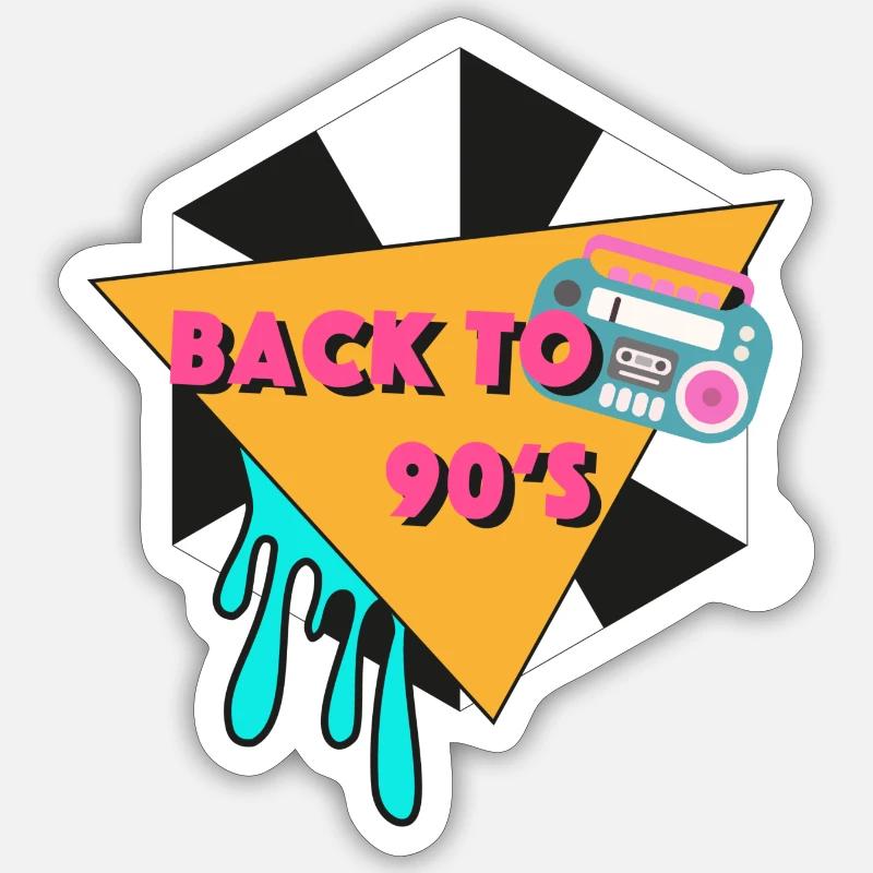 Back To 90s - Sticker Größe S (10 x 10 cm) - Mattweiß