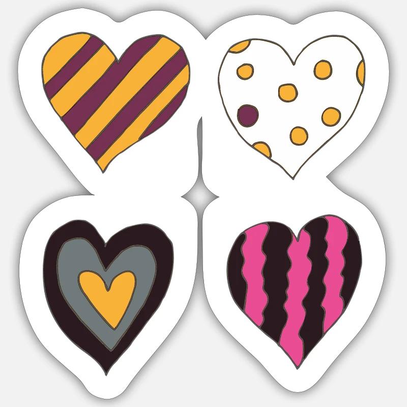 Hearts Variation Fourth - Sticker size S (10 x 10 cm) - white matte
