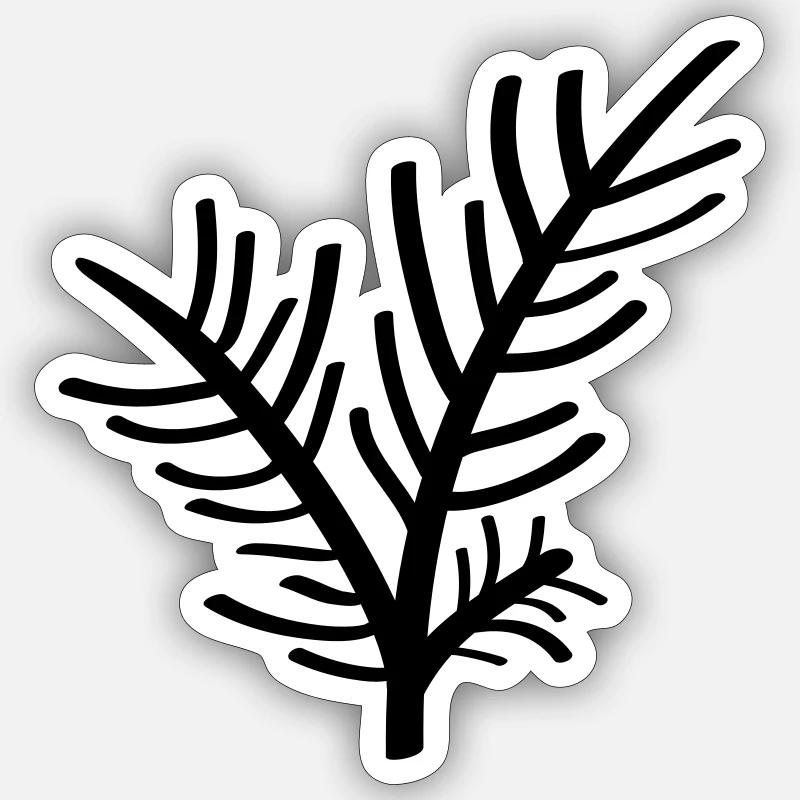 Épicéa - Sticker taille S (10 x 10 cm) - blanc mat