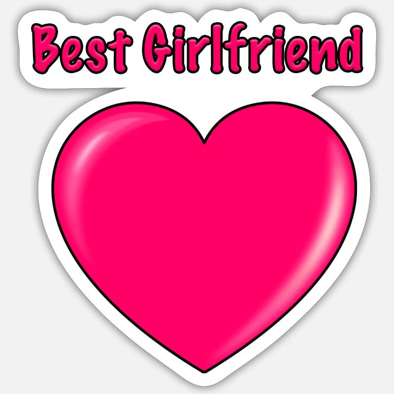 Meilleure Girlfiend - Sticker taille S (10 x 10 cm) - blanc mat