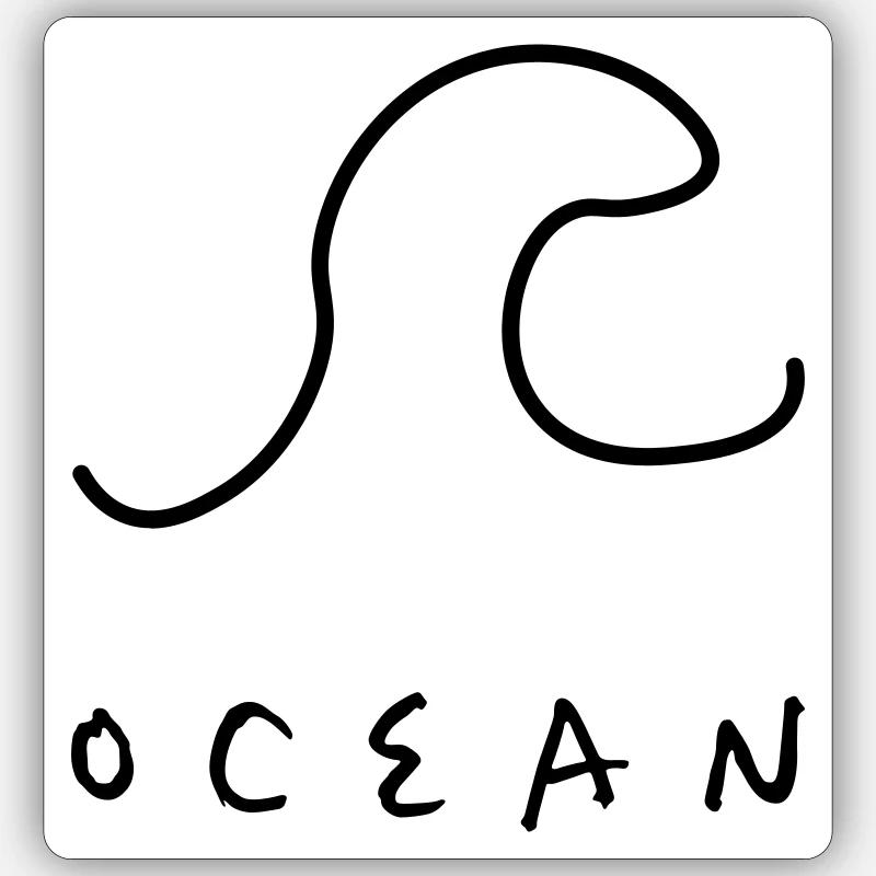 Ocean wave - Sticker taille S (10 x 10 cm) - blanc mat
