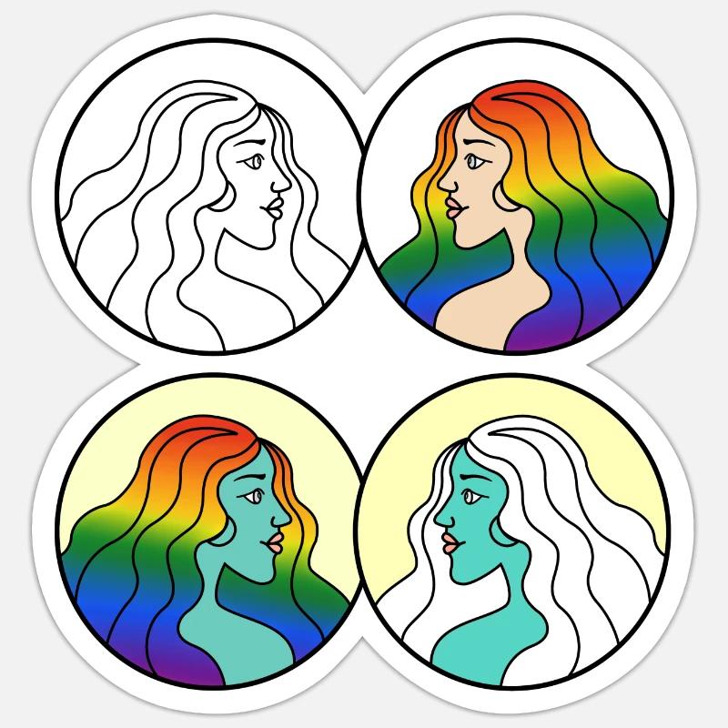 Elle - Sticker taille S (10 x 10 cm) - blanc mat