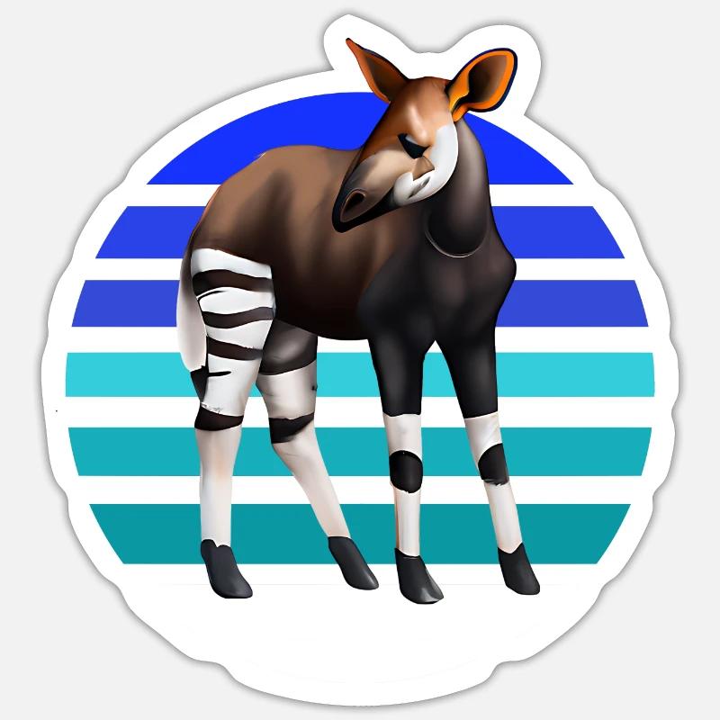Süßes Okapi - Sticker Größe S (10 x 10 cm) - Mattweiß