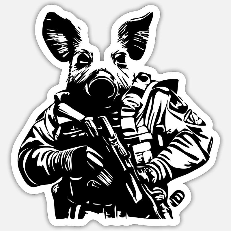 Cochon Taureau Sticker taille S (10 x 10 cm)