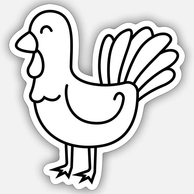 Truthan Comic Animal - Sticker taille S (10 x 10 cm) - blanc mat
