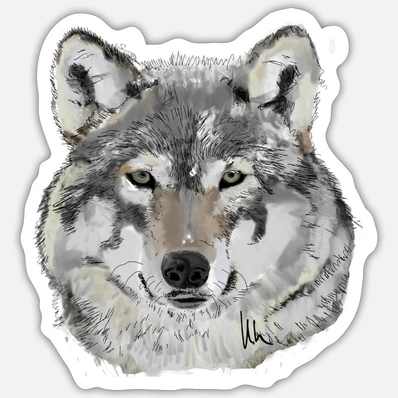 Wolf - Sticker size S (10 x 10 cm) - white matte