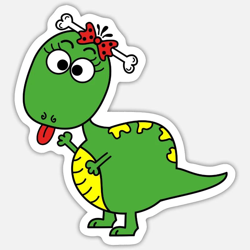 Dino - Sticker taille S (10 x 10 cm) - blanc mat