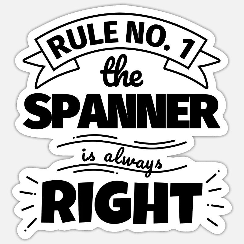 SPANNER funny gift - Sticker size S (10 x 10 cm) - white matte