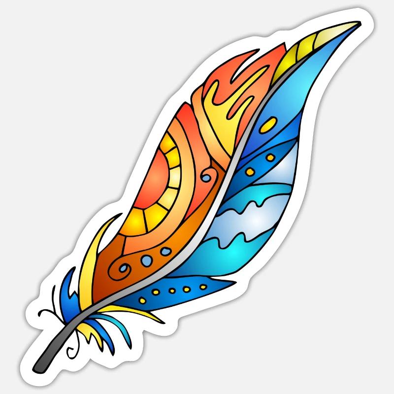Feder Sticker Größe S (10 x 10 cm)
