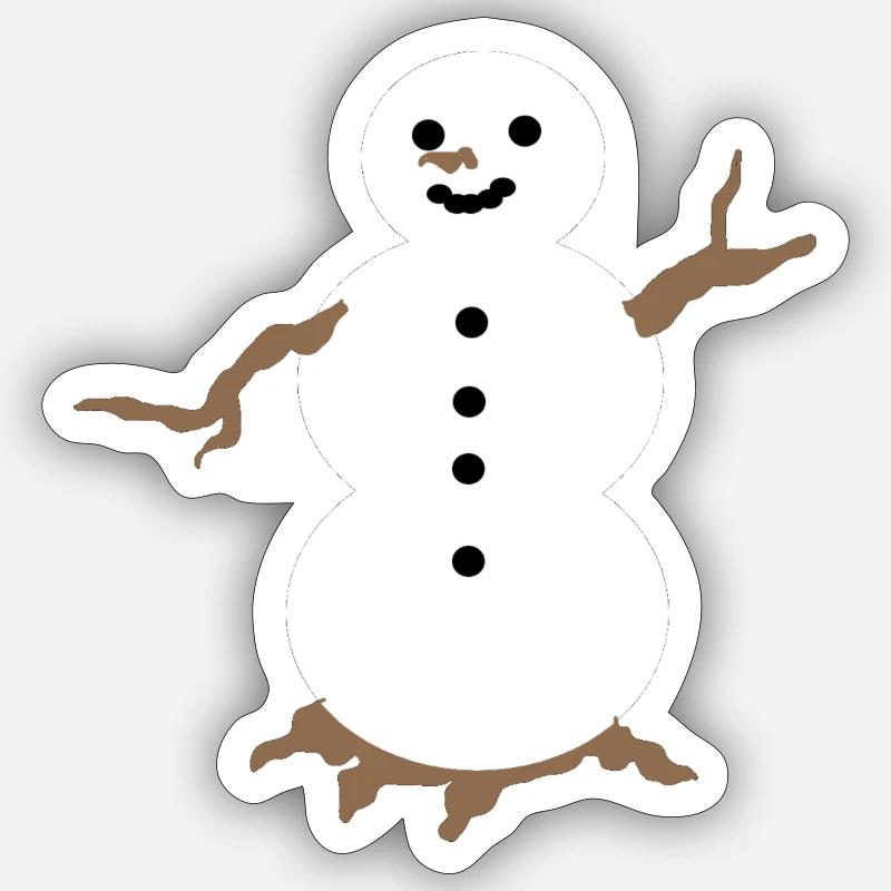 Schneemann im simplen Design - Sticker Größe S (10 x 10 cm) - Mattweiß