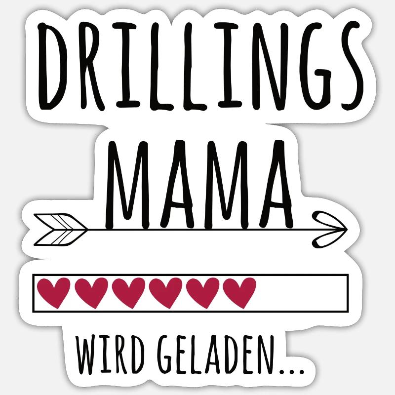 werdende Drillingsmama Schwangerschaft Drillinge - Sticker Größe S (10 x 10 cm) - Mattweiß