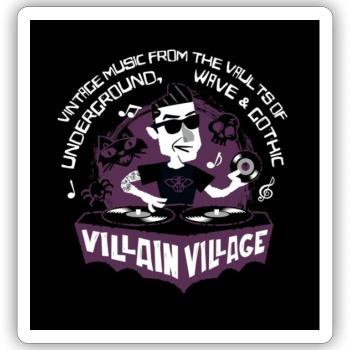 villains village logo Mothman - Sticker Größe S (10 x 10 cm) - Mattweiß - Vorne