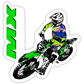 Supercross - Moto Cross - Motocross - Sticker size S (10 x 10 cm) - white matte - Front