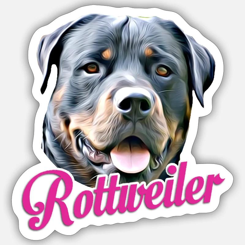 Rotweiler - Sticker taille S (10 x 10 cm) - blanc mat
