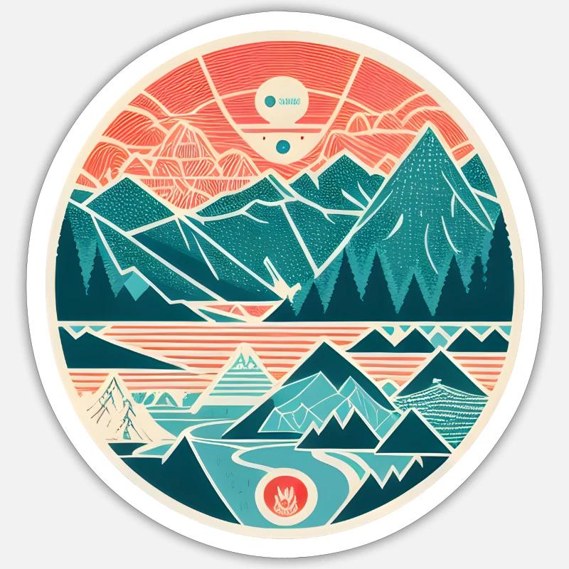 Mountains - Sticker size S (10 x 10 cm) - white matte