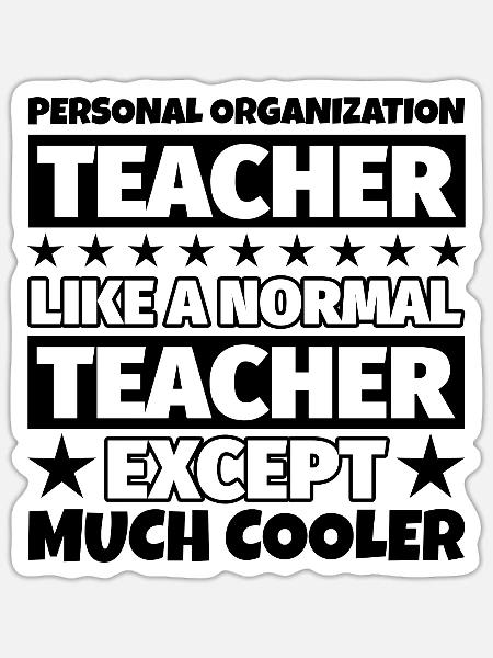Persönliche Organisation Lehrer Geschenk - Sticker Größe S (10 x 10 cm) - Mattweiß