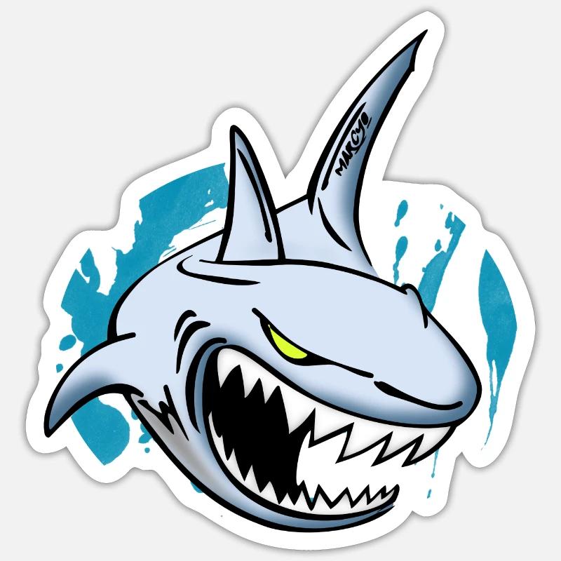 Shark - Sticker size S (10 x 10 cm) - white matte