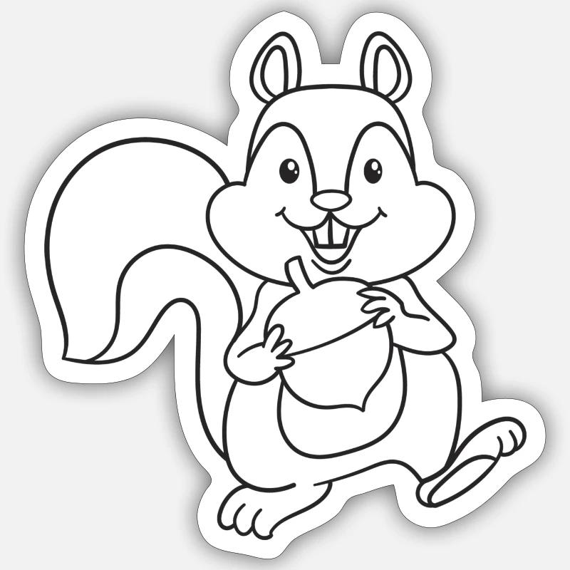 Eichhörnchen, Nagetiere, Geschenk, Geschenkidee Sticker Größe S (10 x 10 cm)