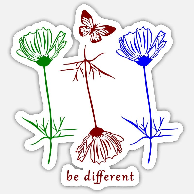 be different - Sticker Größe S (10 x 10 cm) - Mattweiß