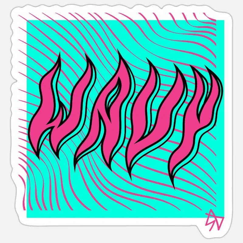 Wavy - Typeart Sticker Größe S (10 x 10 cm)