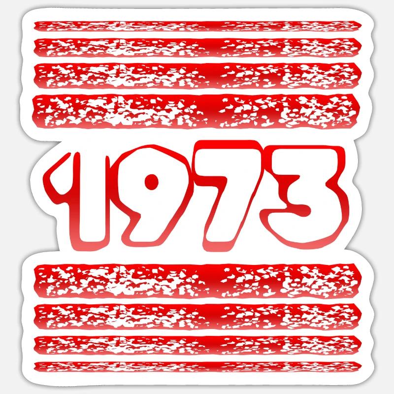 en 1973 - Sticker taille S (10 x 10 cm) - blanc mat
