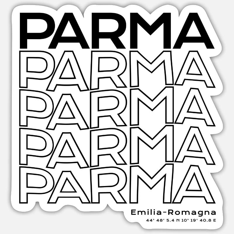Parma Emilia-Romagna Italien - Sticker Größe S (10 x 10 cm) - Mattweiß