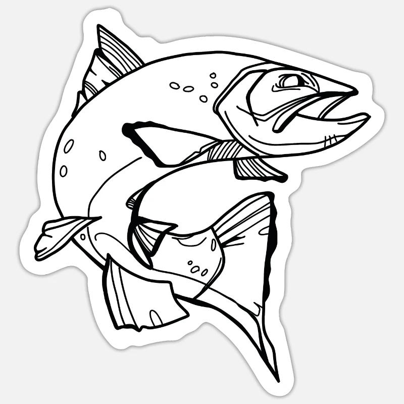 Fisch // Illustration Sticker Größe S (10 x 10 cm)