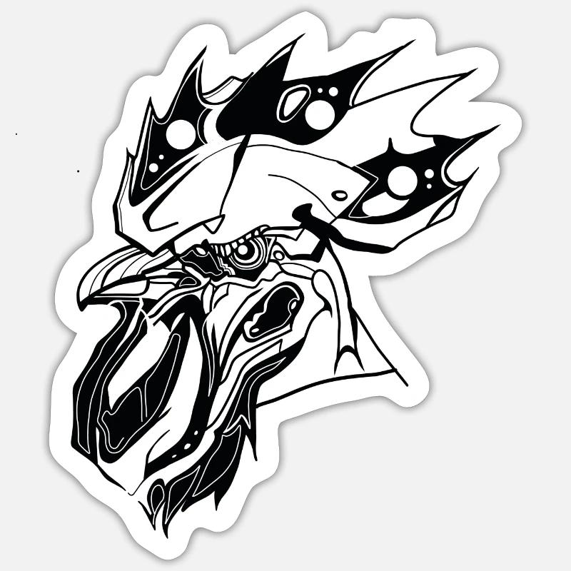 Chicken // Illustration - Sticker size S (10 x 10 cm) - white matte