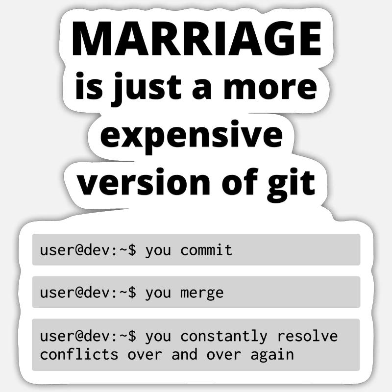 Die Ehe ist wie git Sticker Größe S (10 x 10 cm)