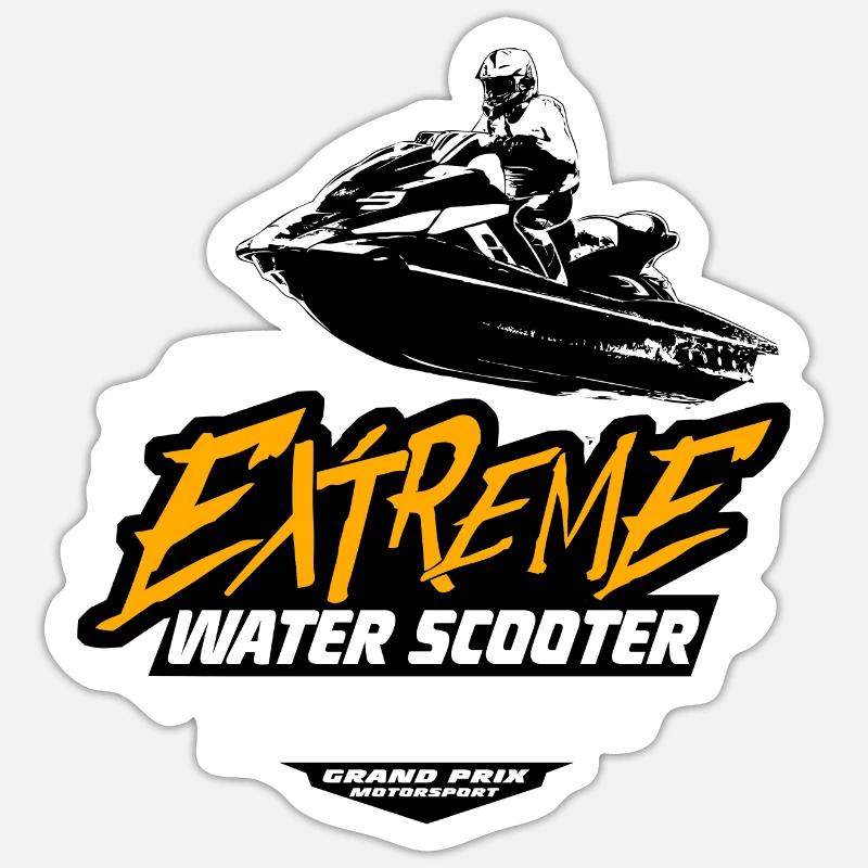 Scooter des eaux - Sticker taille S (10 x 10 cm) - blanc mat