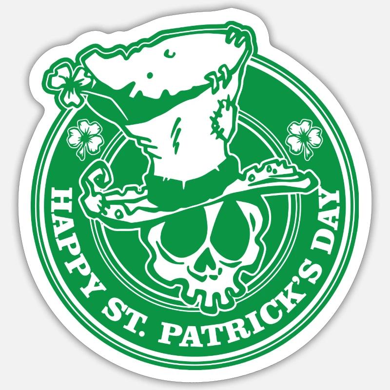 Happy St. Patrick's day - Sticker taille S (10 x 10 cm) - blanc mat
