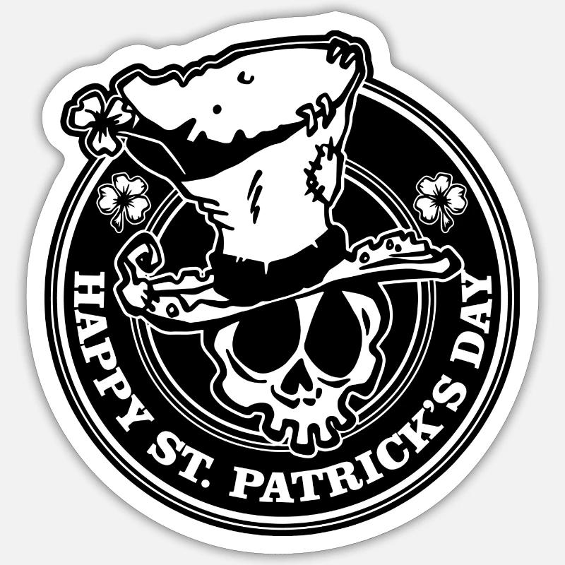 Happy St. Patrick's day - Sticker taille S (10 x 10 cm) - blanc mat