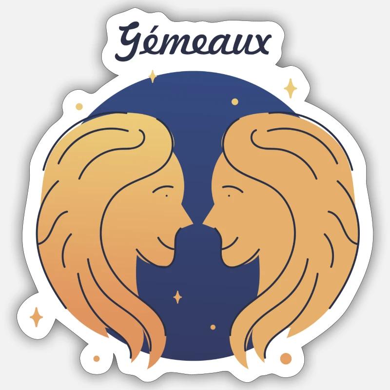 Gémeaux Sticker taille S (10 x 10 cm)