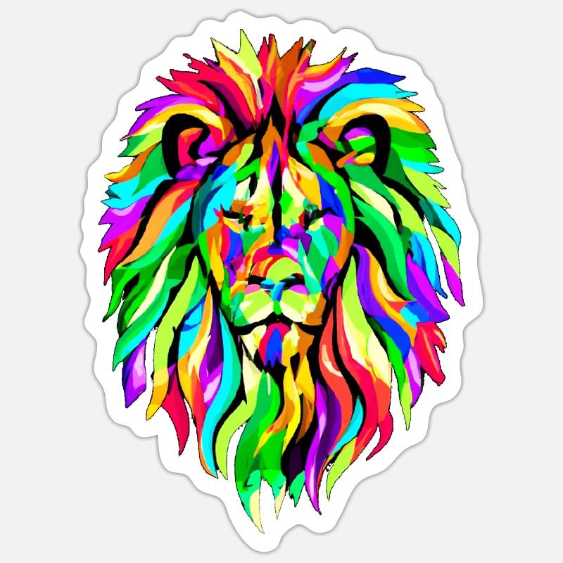 Rainbow Lion Sticker size S (10 x 10 cm)