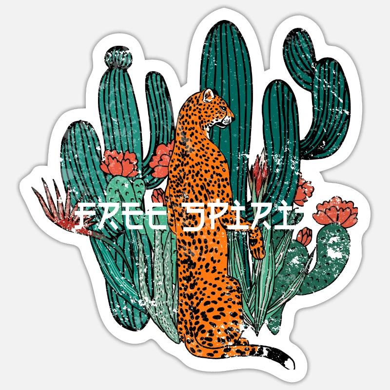 leopardcactus Sticker taille S (10 x 10 cm)