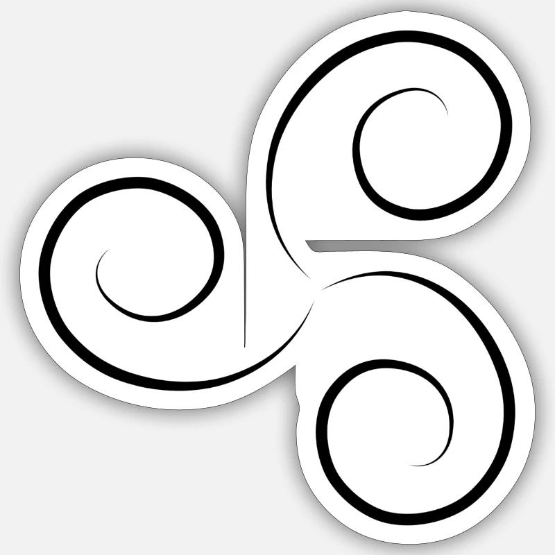 Squiggly triskele discreet Sticker size S (10 x 10 cm)