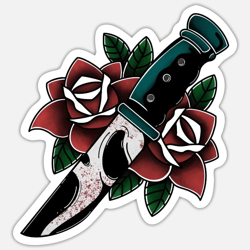 Old School Tattoo Scream - Sticker size S (10 x 10 cm) - white matte