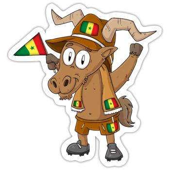 Senegal Steinbock Fan - Sticker Größe S (10 x 10 cm) - Mattweiß - Vorne