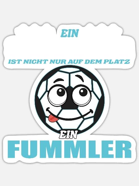 Fussballer fummeln gern - Sticker Größe S (10 x 10 cm) - Mattweiß