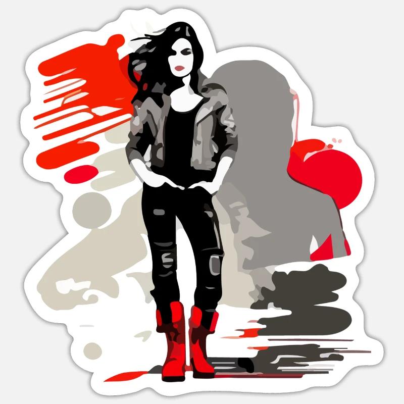 The biker - Sticker size S (10 x 10 cm) - white matte