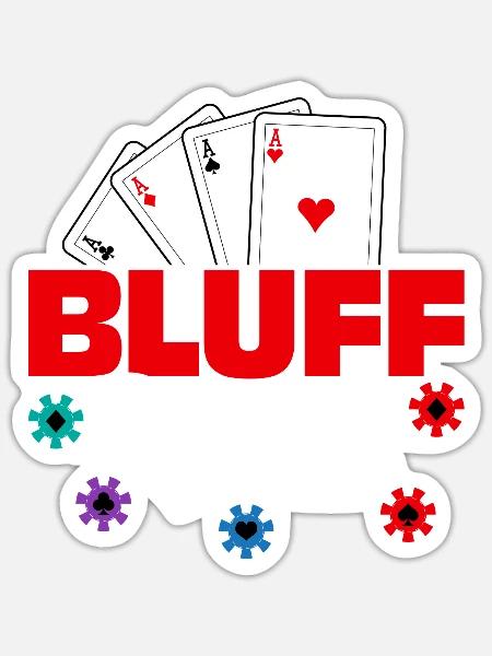Bluff Daddy Poker Card Player - Sticker Größe S (10 x 10 cm) - Mattweiß