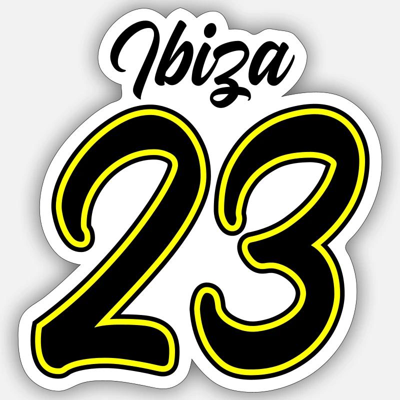 Ibiza 23 - Sticker size S (10 x 10 cm) - white matte