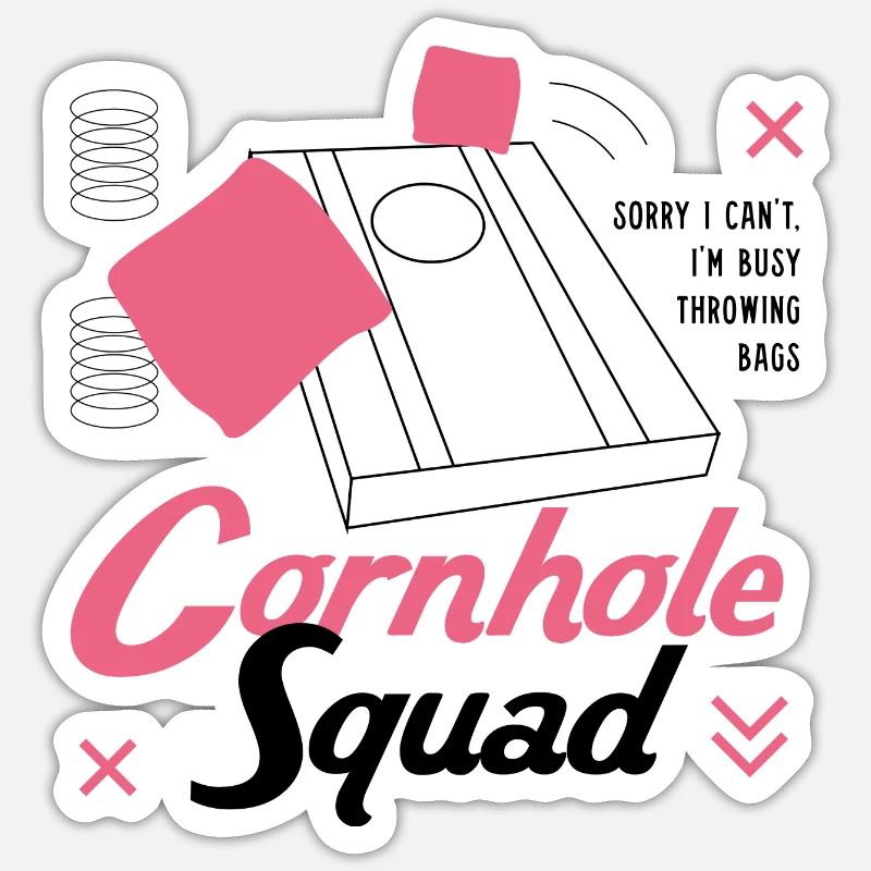 Cornhole Squad Ironic Saying Sack Tossing Sticker taille S (10 x 10 cm)