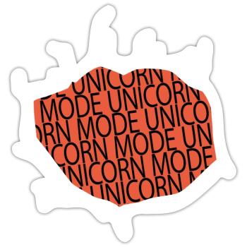 Blague de Noël Fun Dragon japonais câlin Licorne - Sticker taille S (10 x 10 cm) - blanc mat - Devant