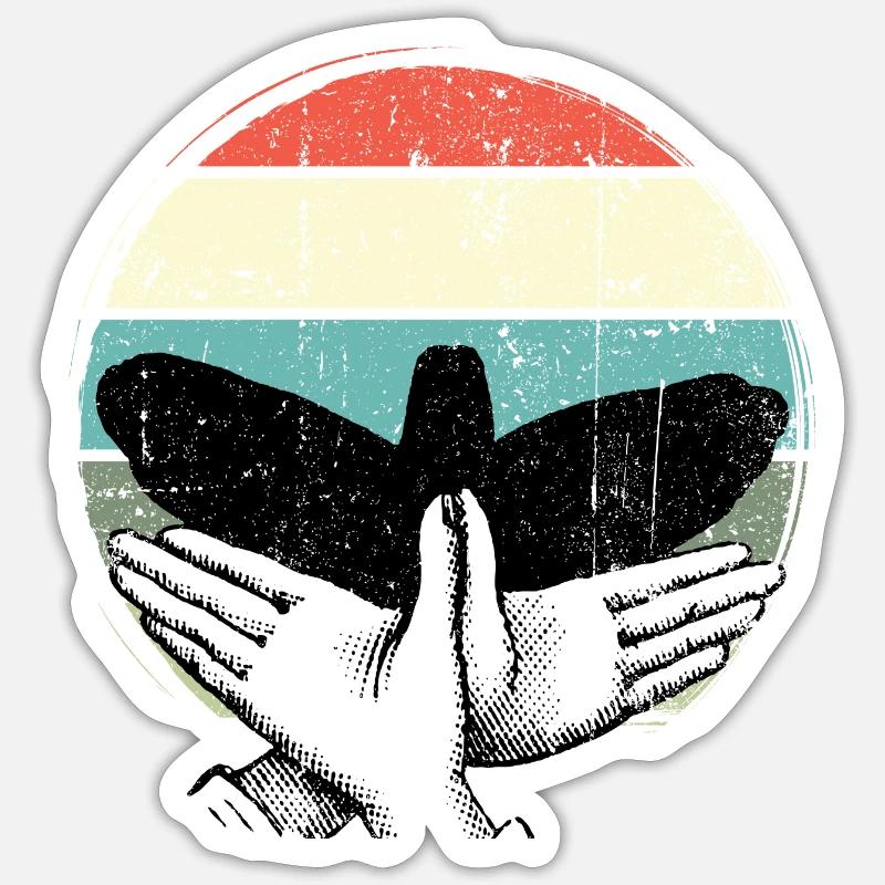 Retro Sunset Bird Silhouette Sticker size S (10 x 10 cm)