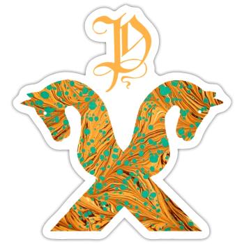 pferdegiebel e 95 p - Sticker Größe S (10 x 10 cm) - Mattweiß - Vorne